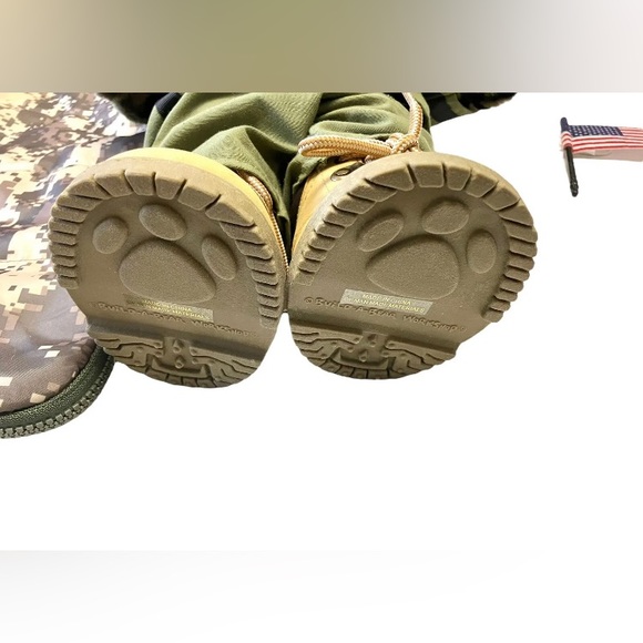 Build A Bear Army Camo Plush Teddy Bear w Dress Uniform Boots Sleeping Bag BAB - Picture 3 of 11